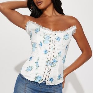 Fashion Nova Floral Corset Top (Medium)